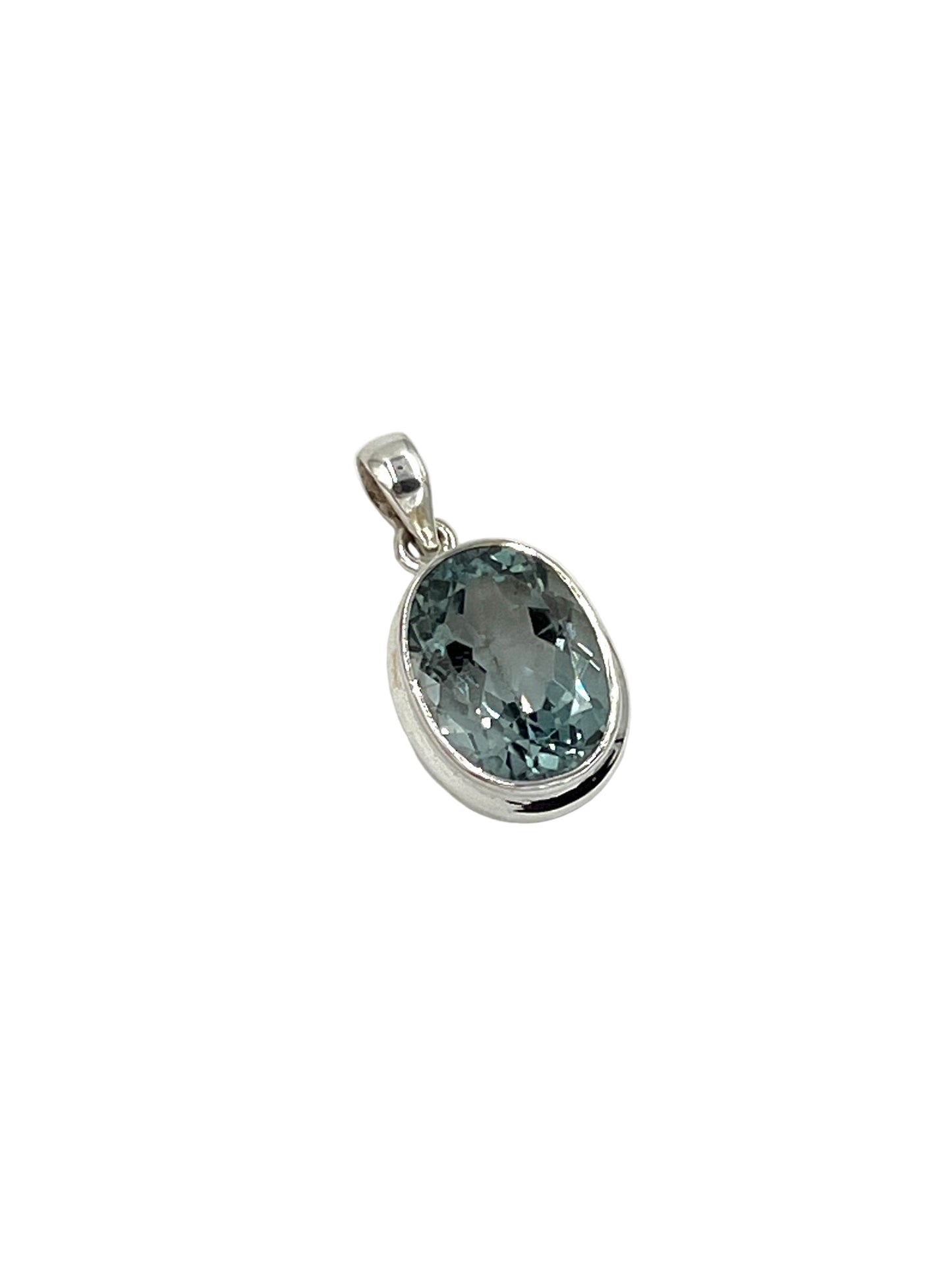 Oval Blue Topaz Pendants