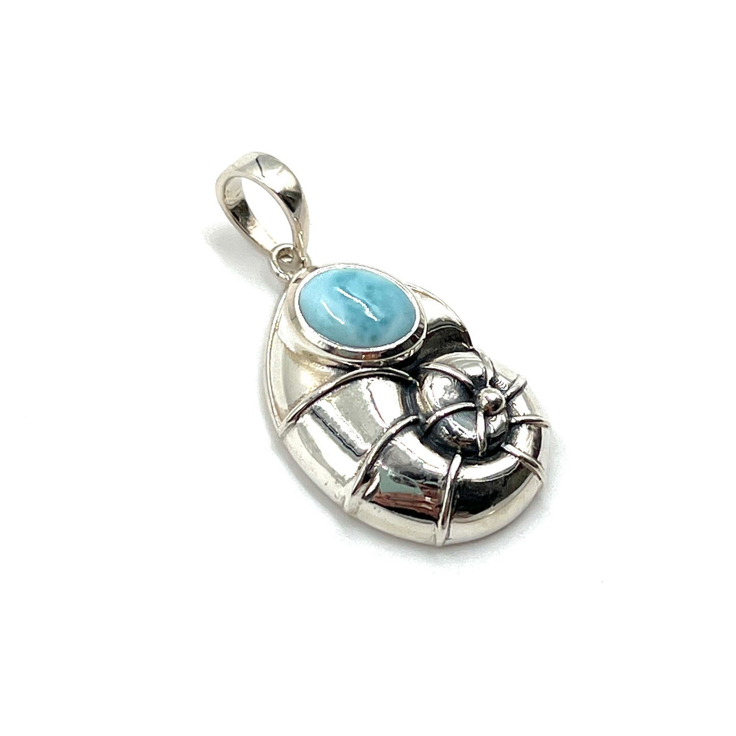 Sterling Silver Sea Creature Larimar Pendants