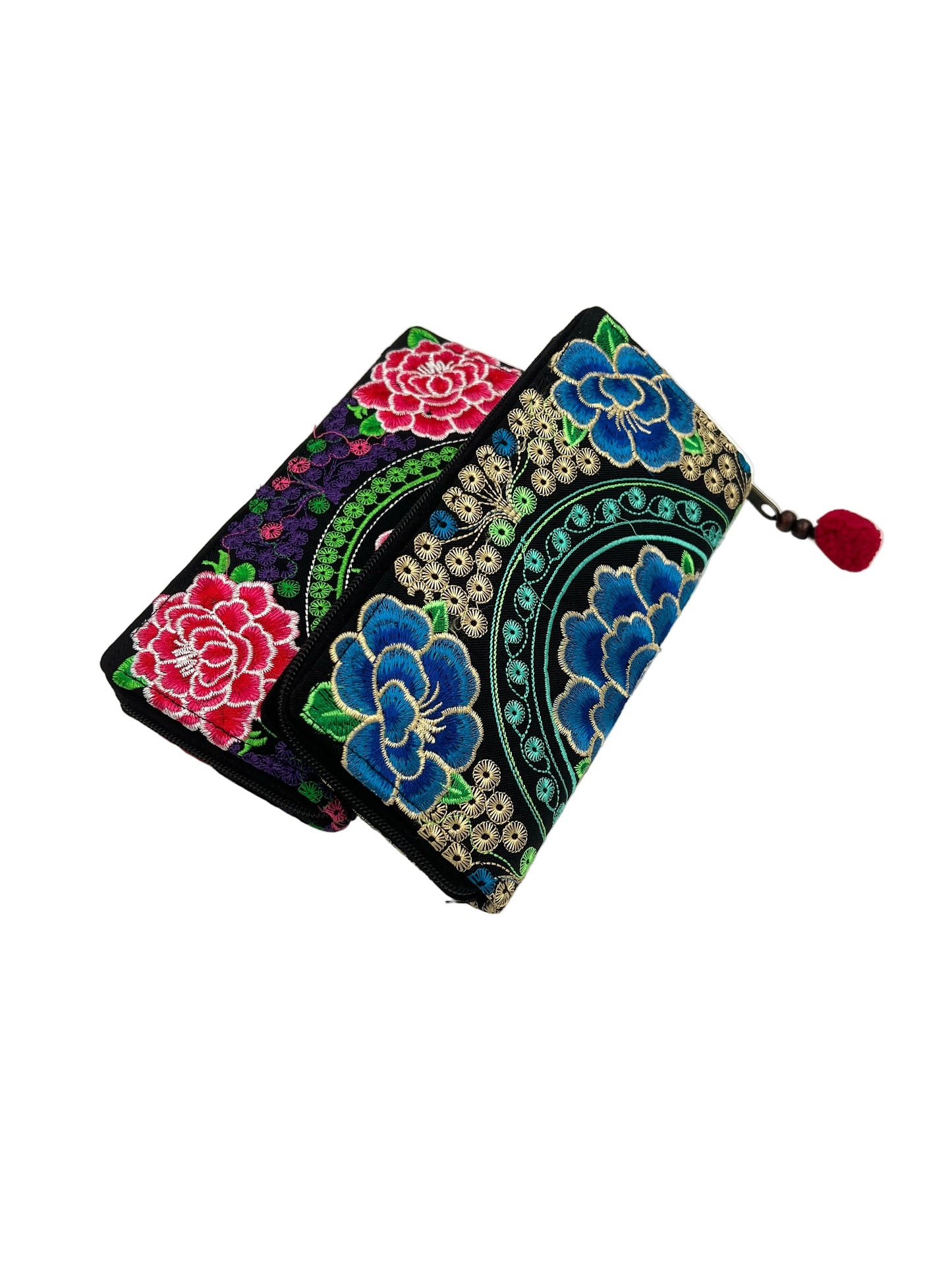 Embroidered Flower Wallet