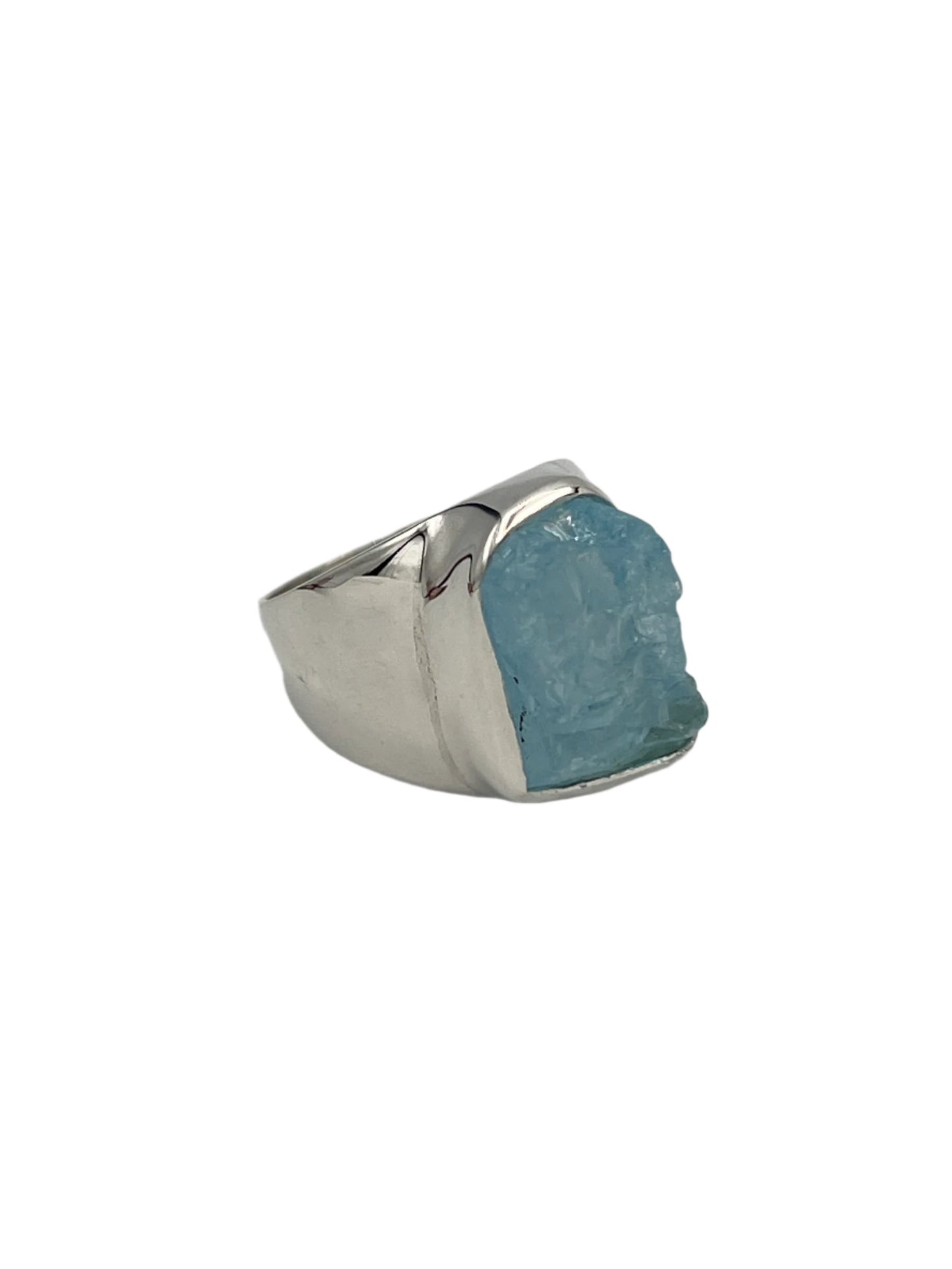 Sterling Silver Raw Blue Topaz Rings
