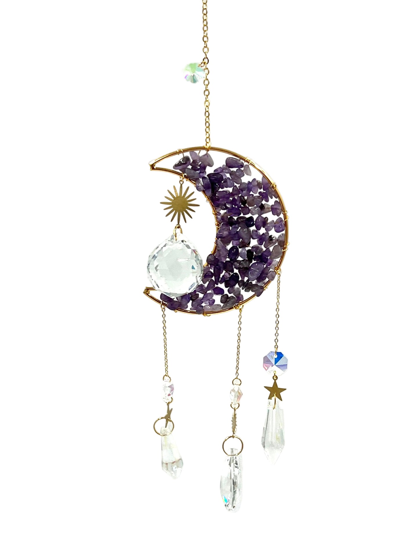 Crystal Crescent Moon Sun Catcher