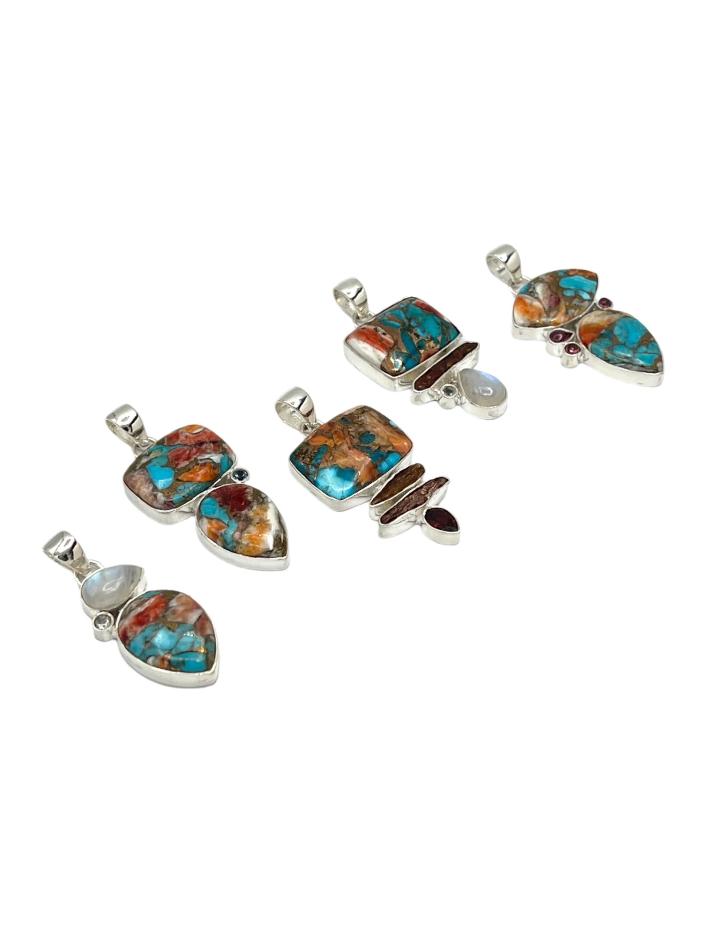 Spiny Oyster Shell Turquoise Pendants