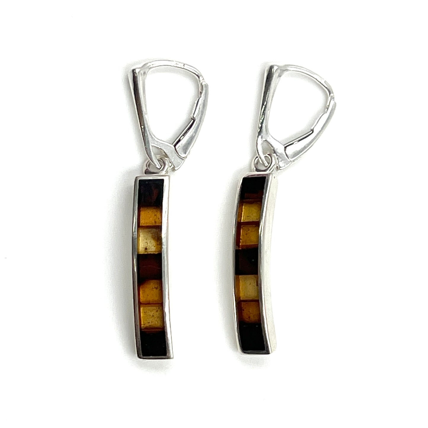 Multi Amber Rectangle Earrings