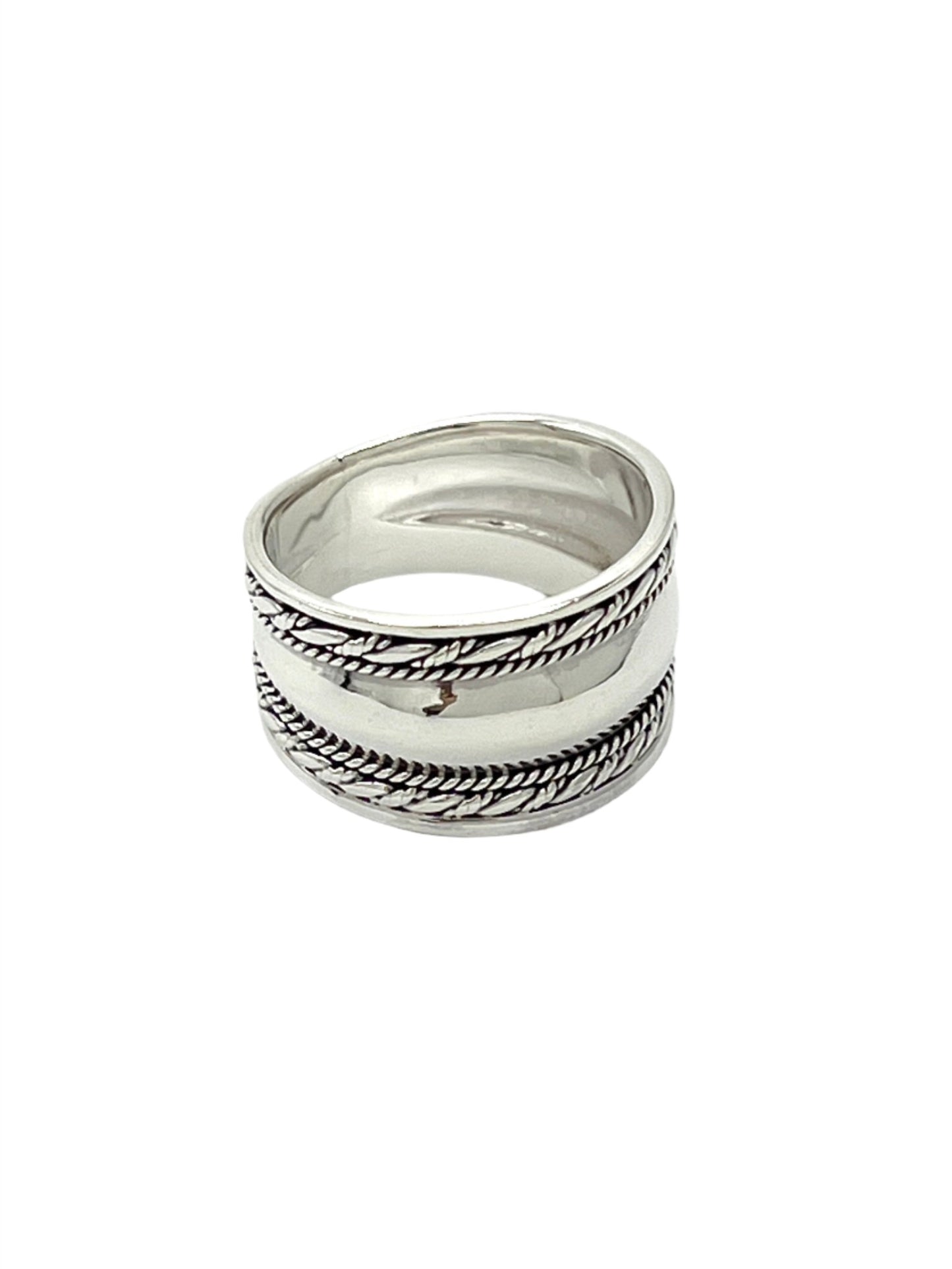 Sterling Silver Simple Thick Braided Ring