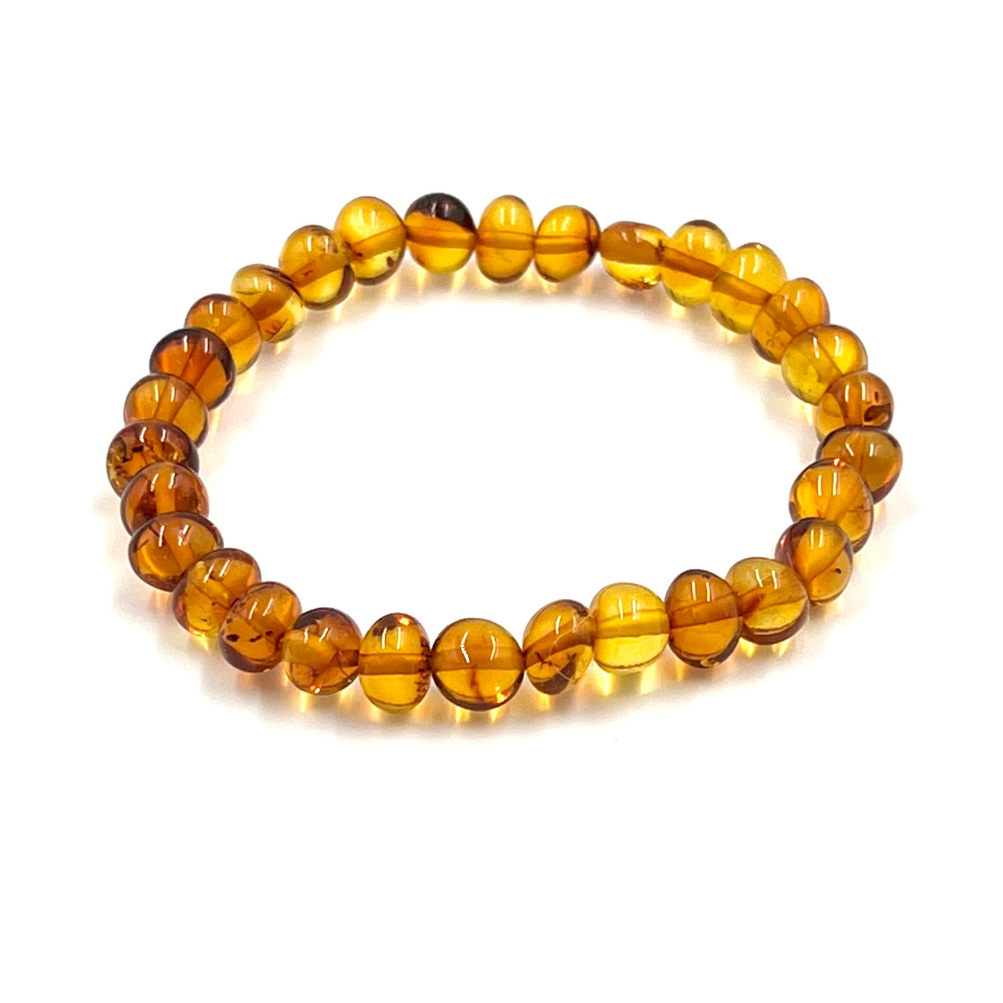 Polished Honey Amber Stretchy Bracelets