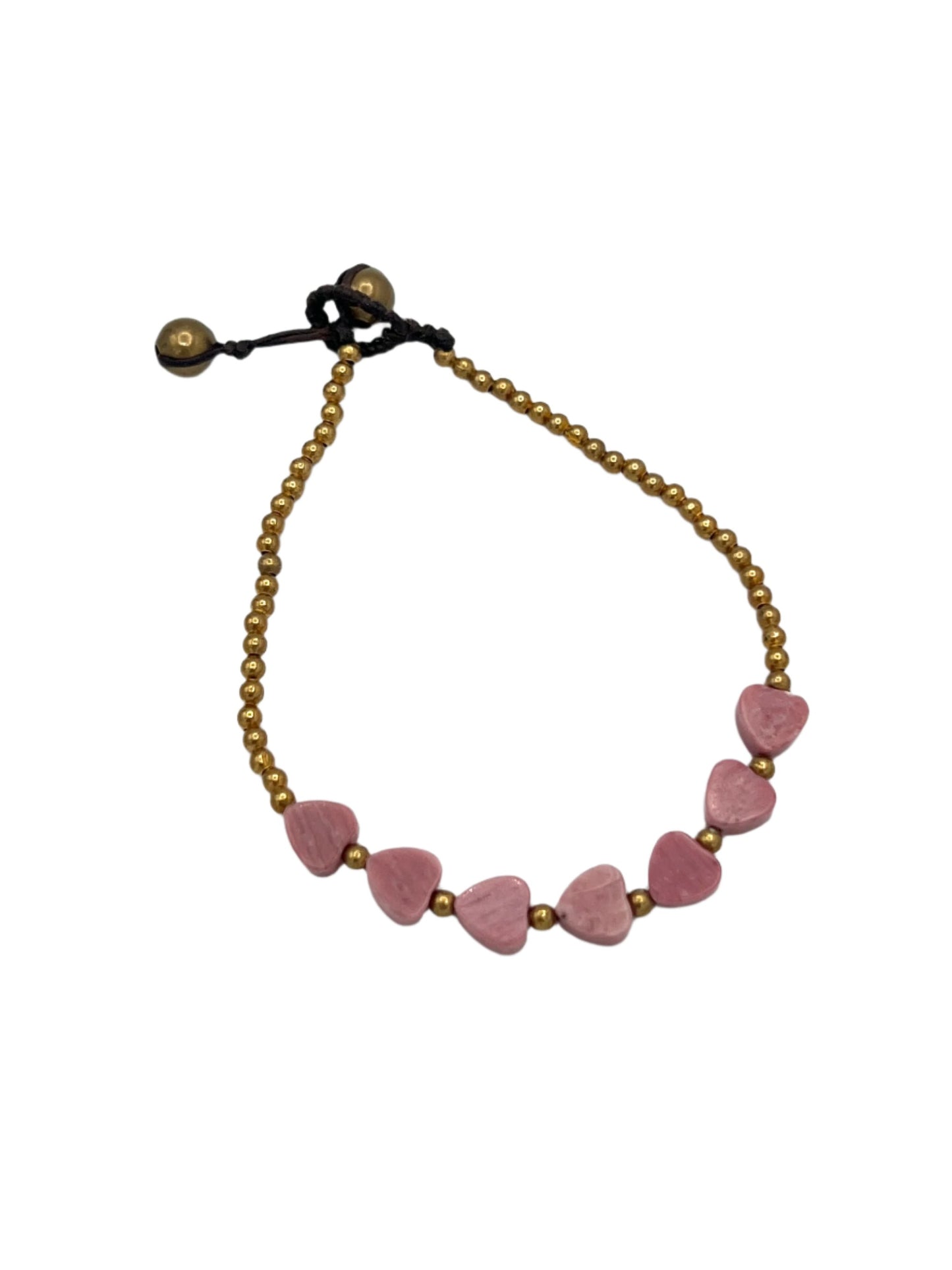 Gemstone Multi Heart Brass Bracelet