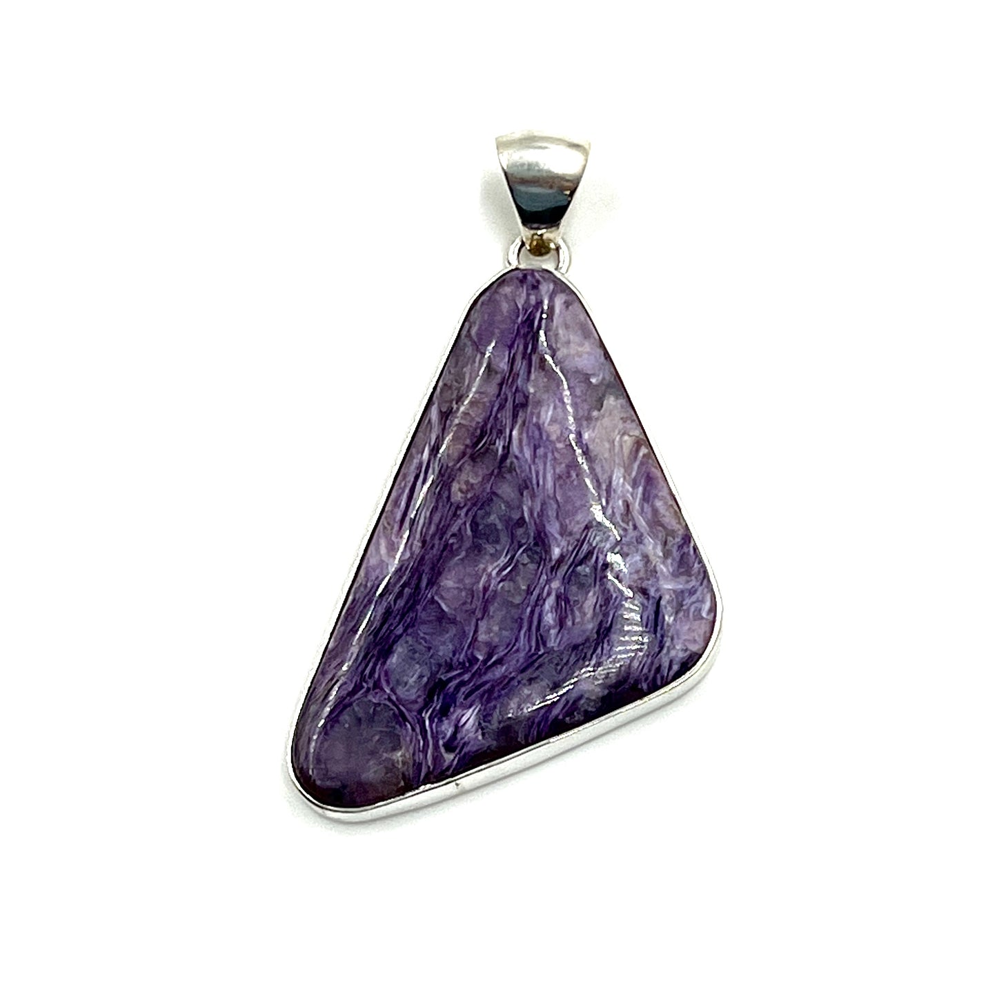 Sterling Silver Charoite Freeform Pendants