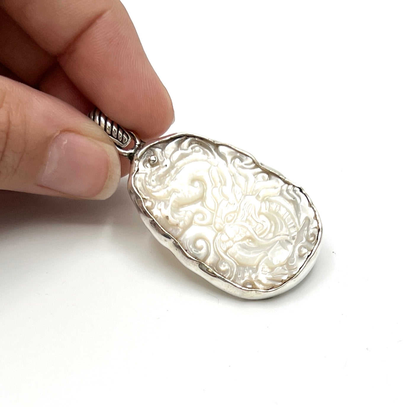 Mother of Pearl Dragon Pendants