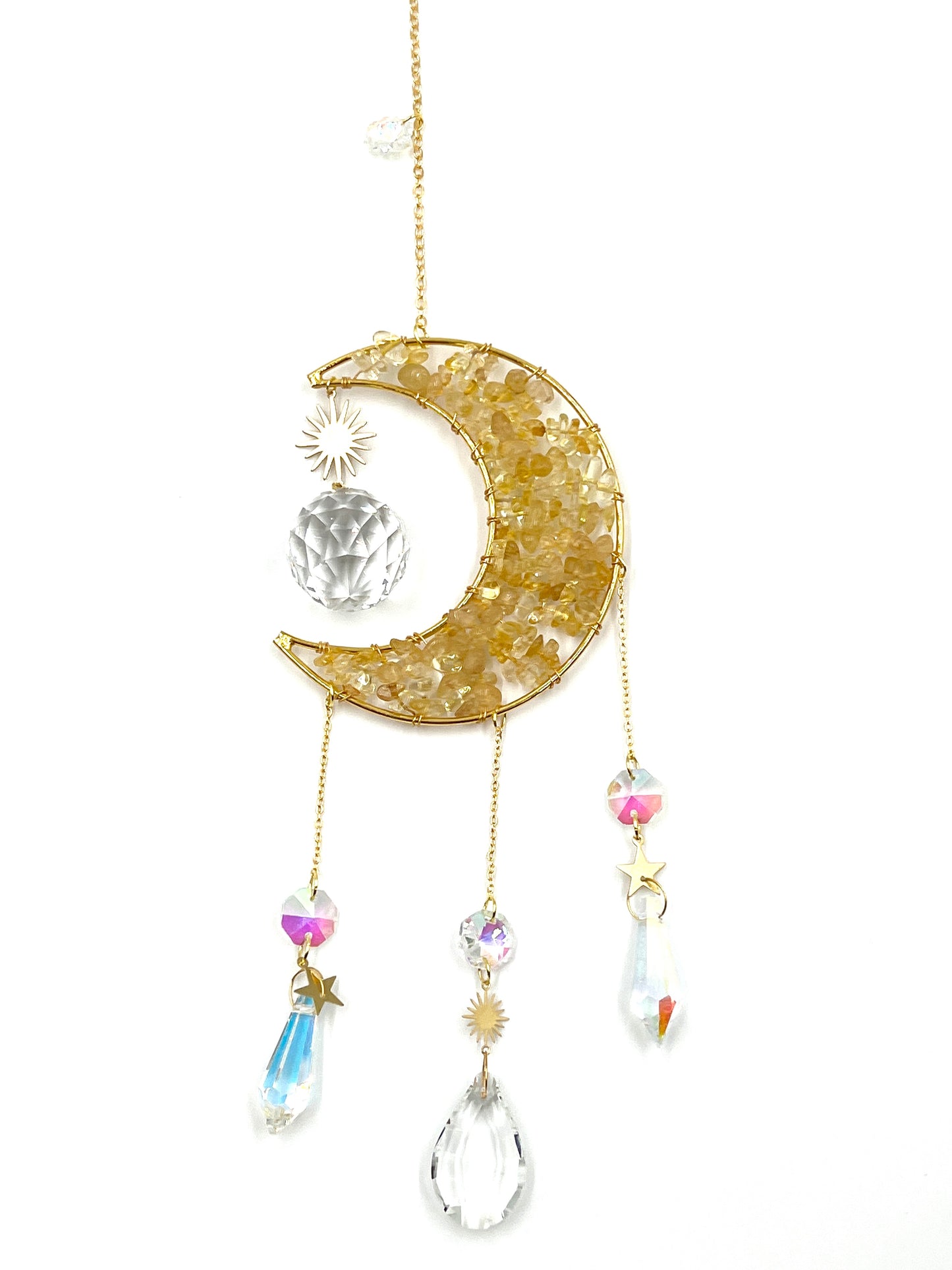 Crystal Crescent Moon Sun Catcher