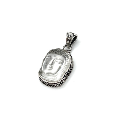 Clear Quartz & Opal Buddha Head Pendants