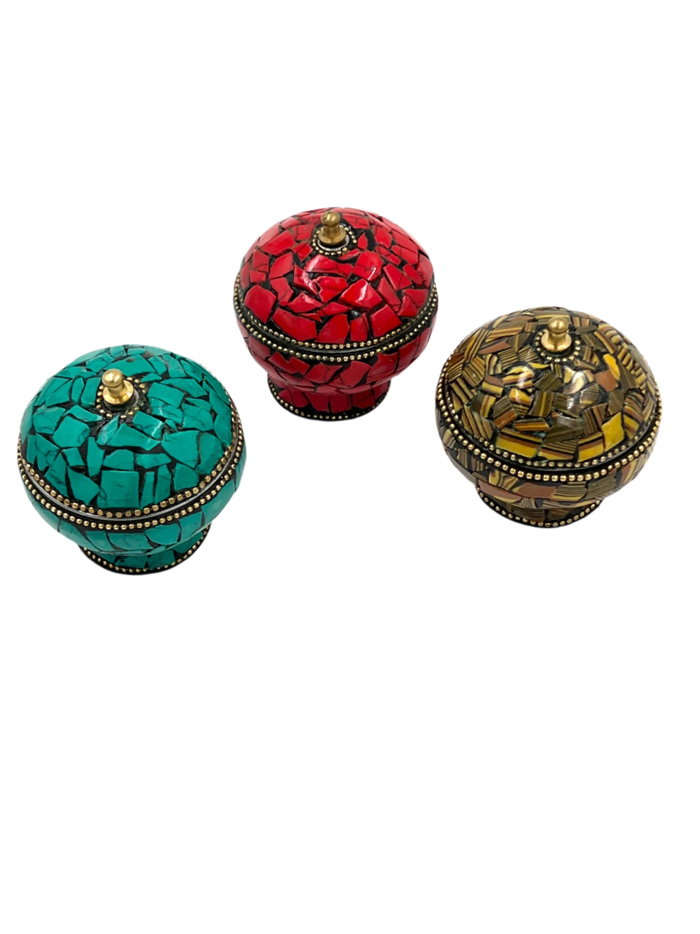 Mini Mosaic Indian Metal Jar