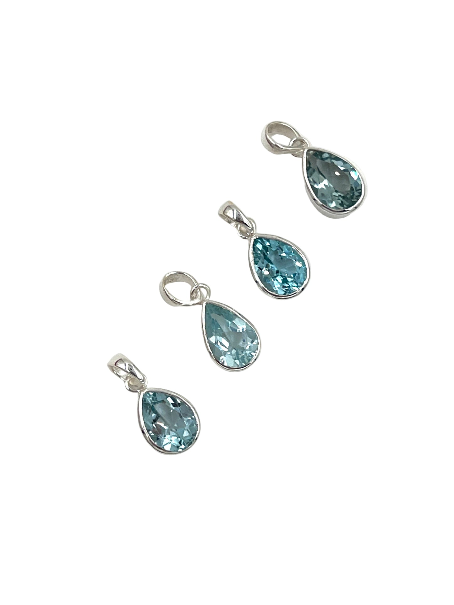 Teardrop Blue Topaz Pendants