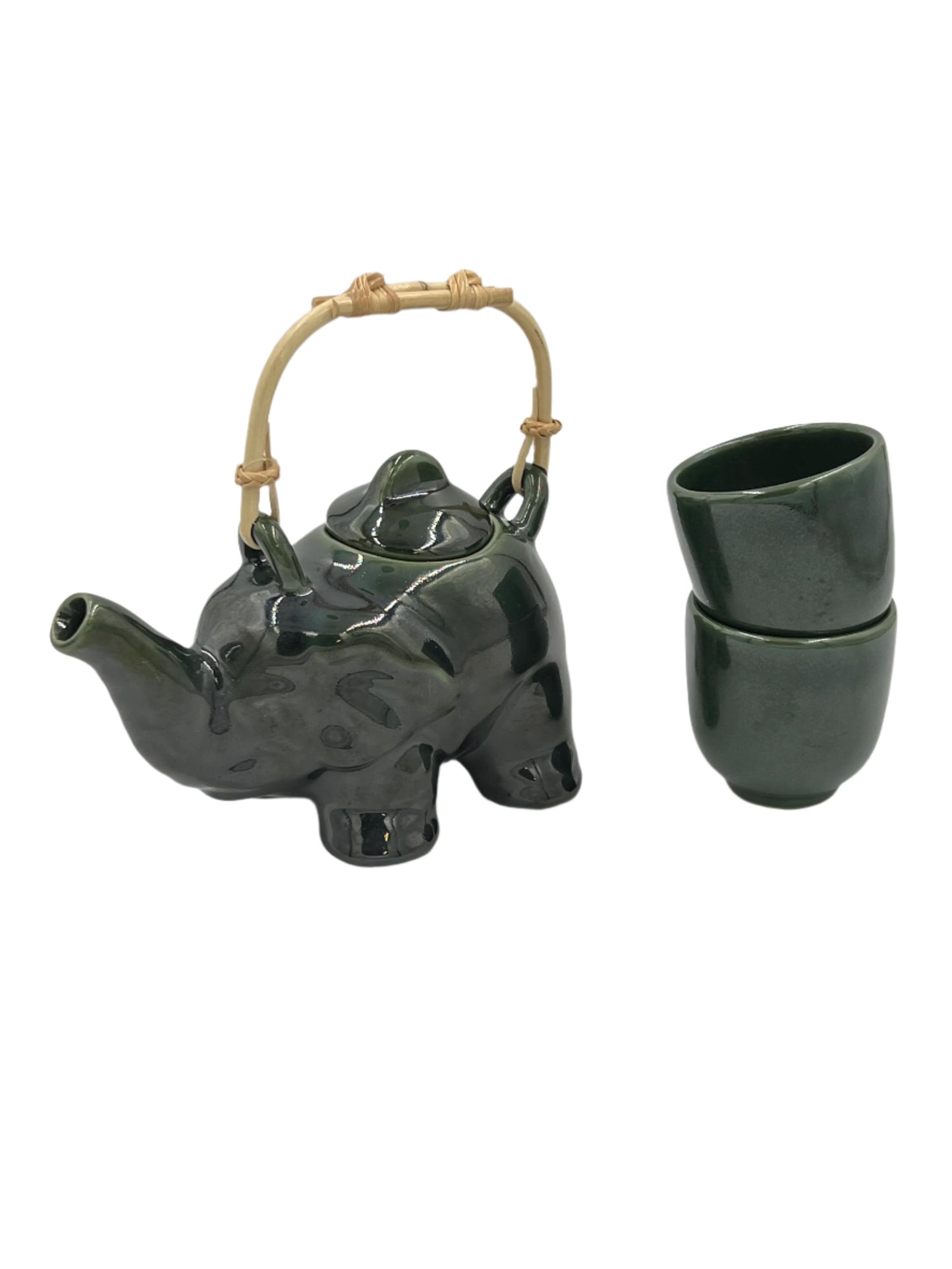 Emerald Elephant Ceramic Tea Pot Set