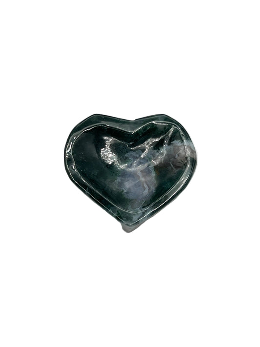 Moss Agate Heart Bowl