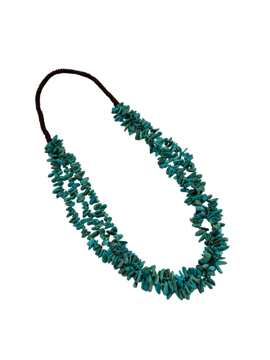Hand Knotted Chip Turquoise Necklace