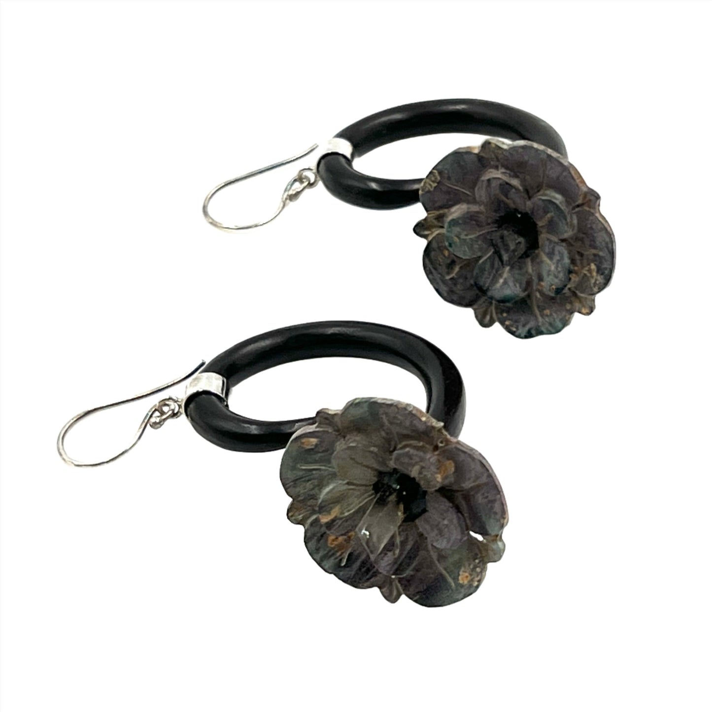 Sterling Silver Crystal Flower Earrings