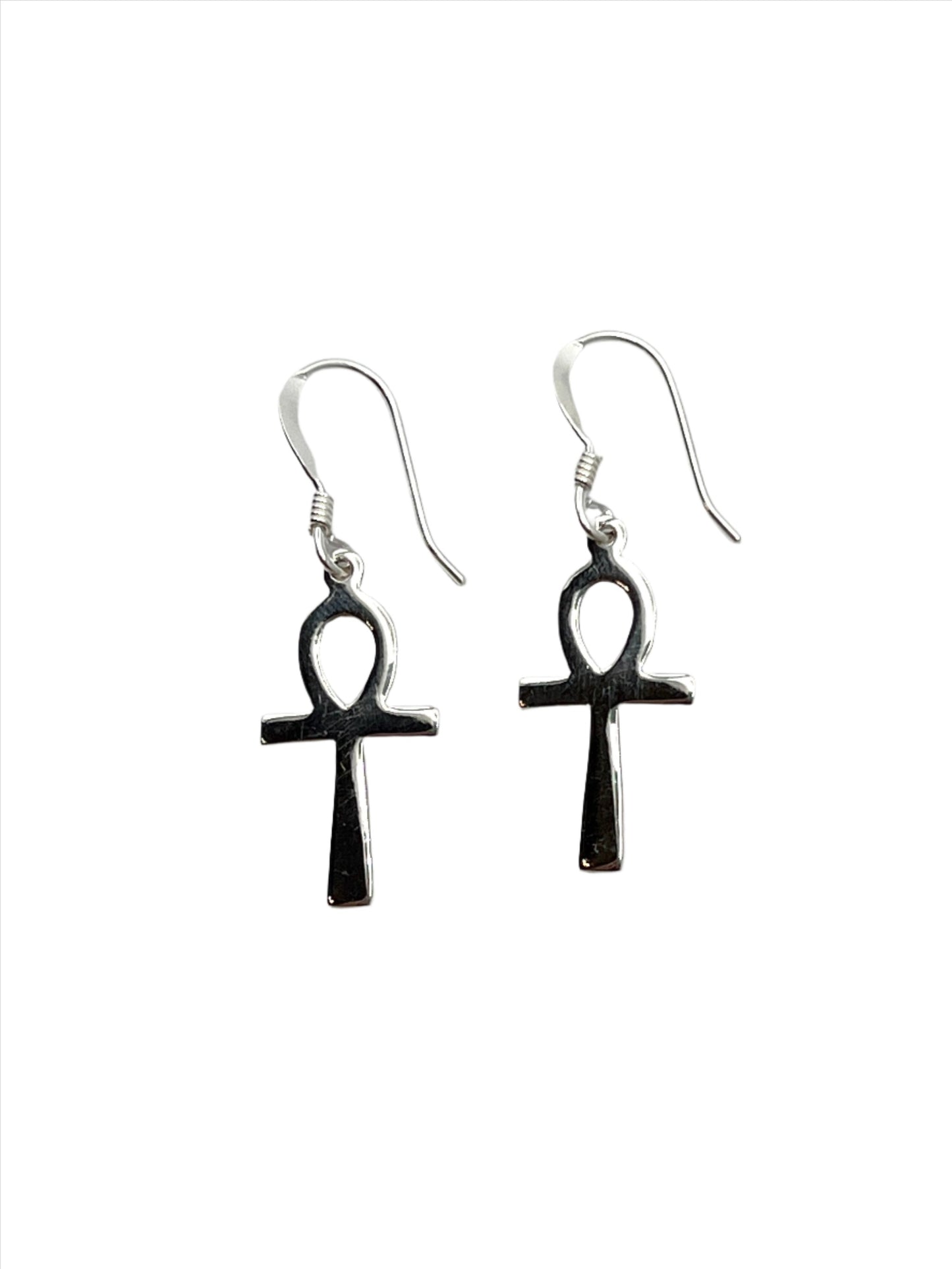 Sterling Silver Ankh Earrings