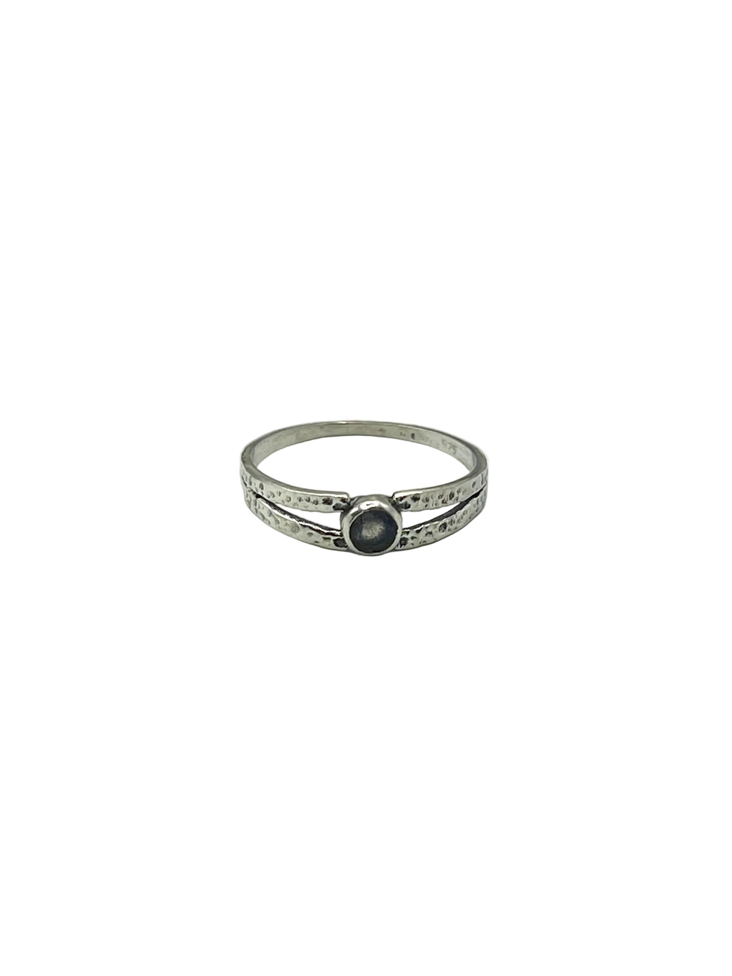Hammered Band Gemstone Rings