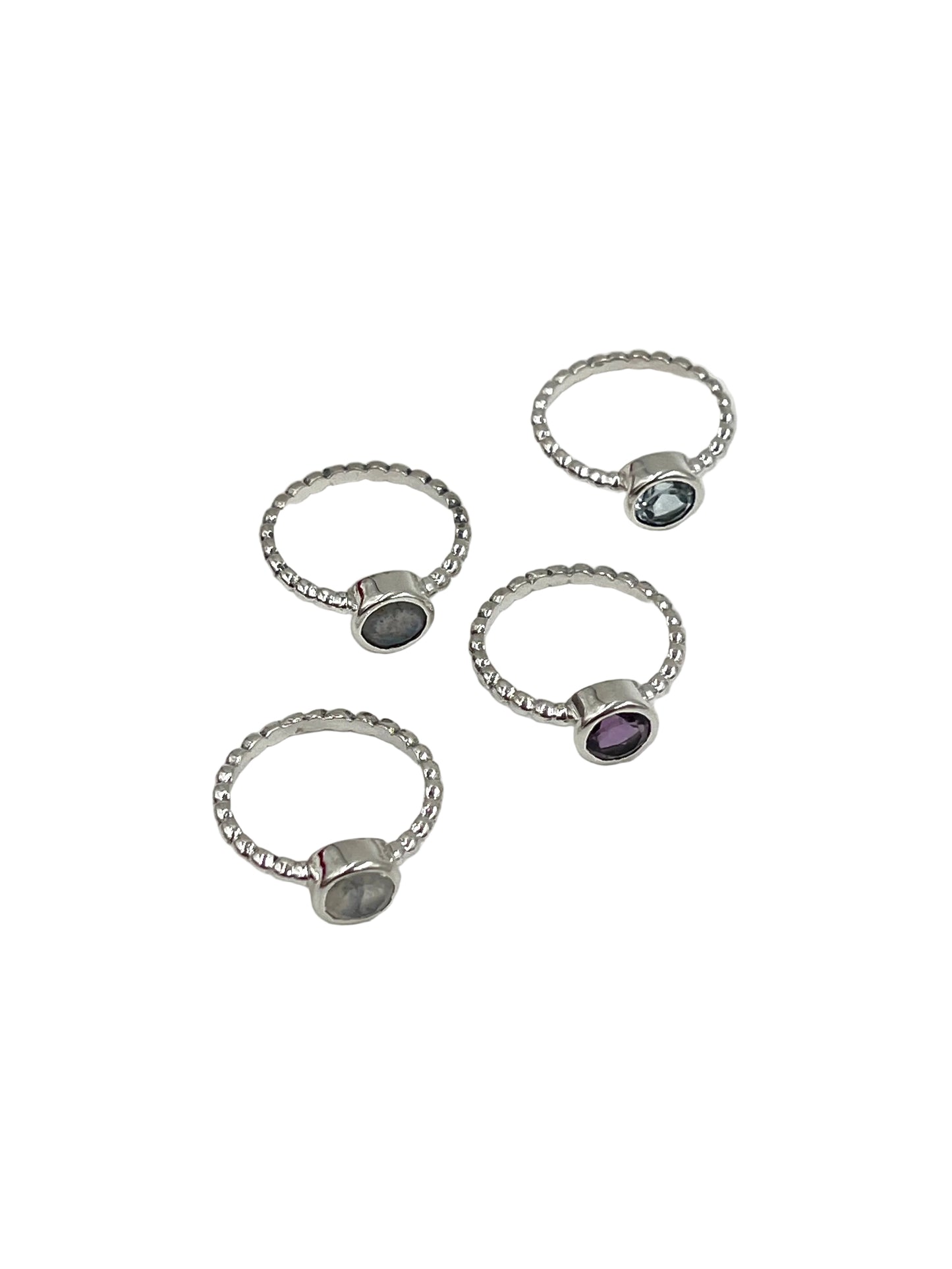 Circle Gemstone Beaded Ring