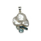 Silver Pearl & Blue Topaz Pendants