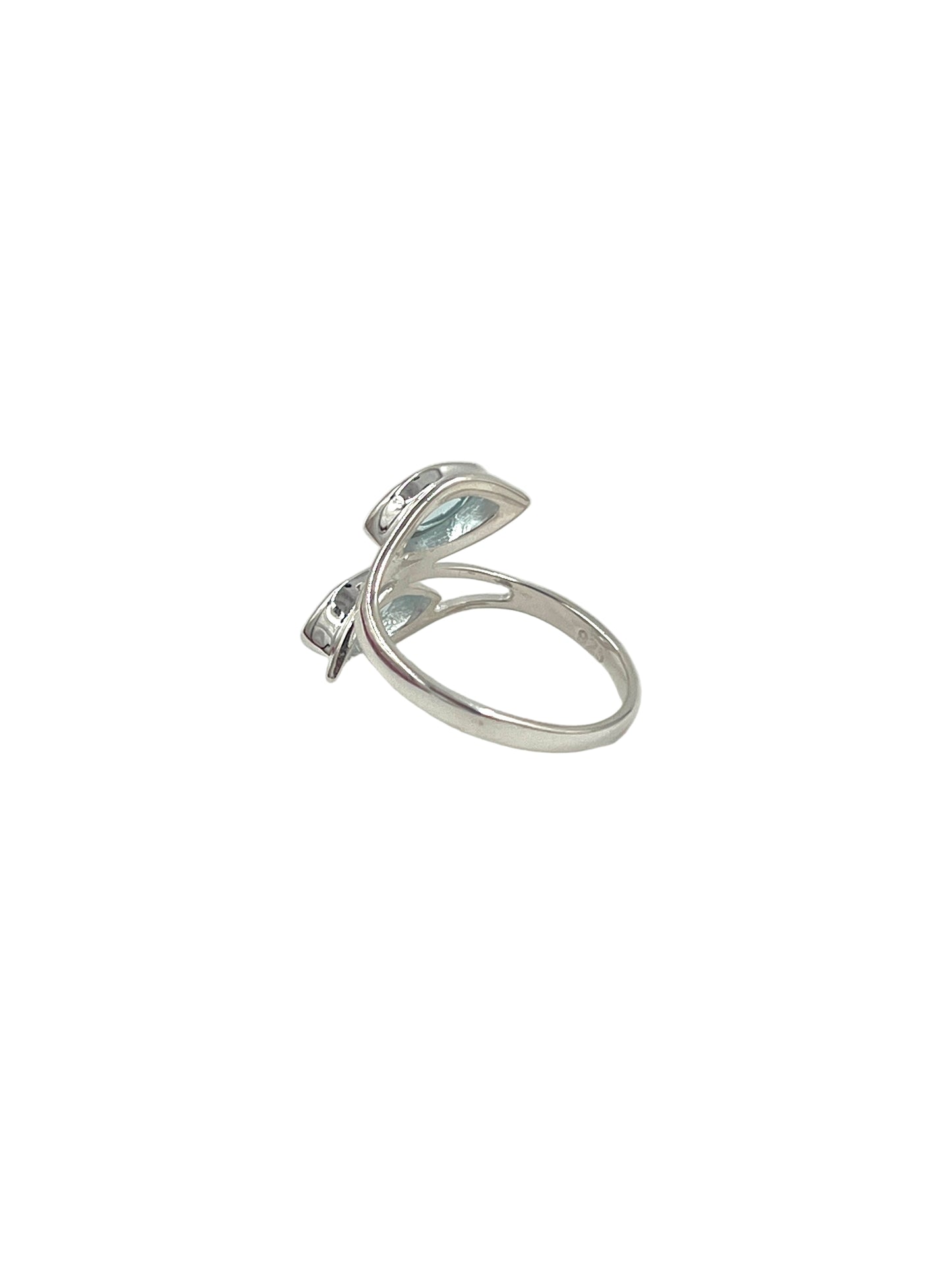 Double Marquise Blue Topaz Ring