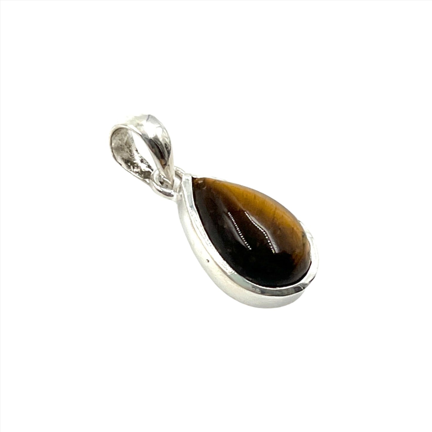 Sterling Silver Tigers Eye Teardrop Pendants