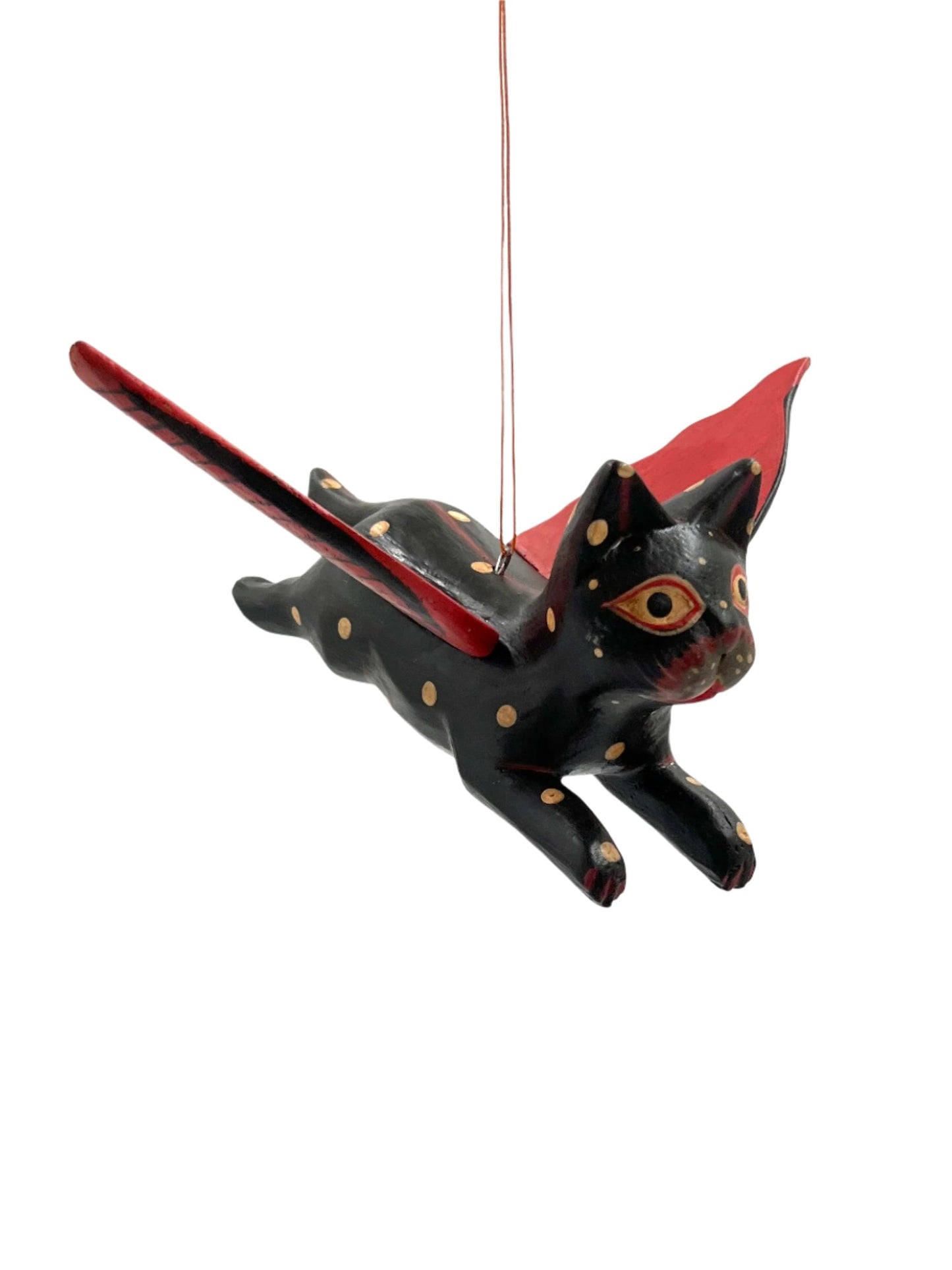 Mini Flying Kitty Spirit Chaser Black & Tan Polka Dot