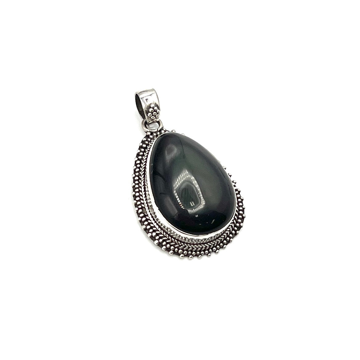 Sterling Silver Rainbow Obsidian Teardrop Pendants