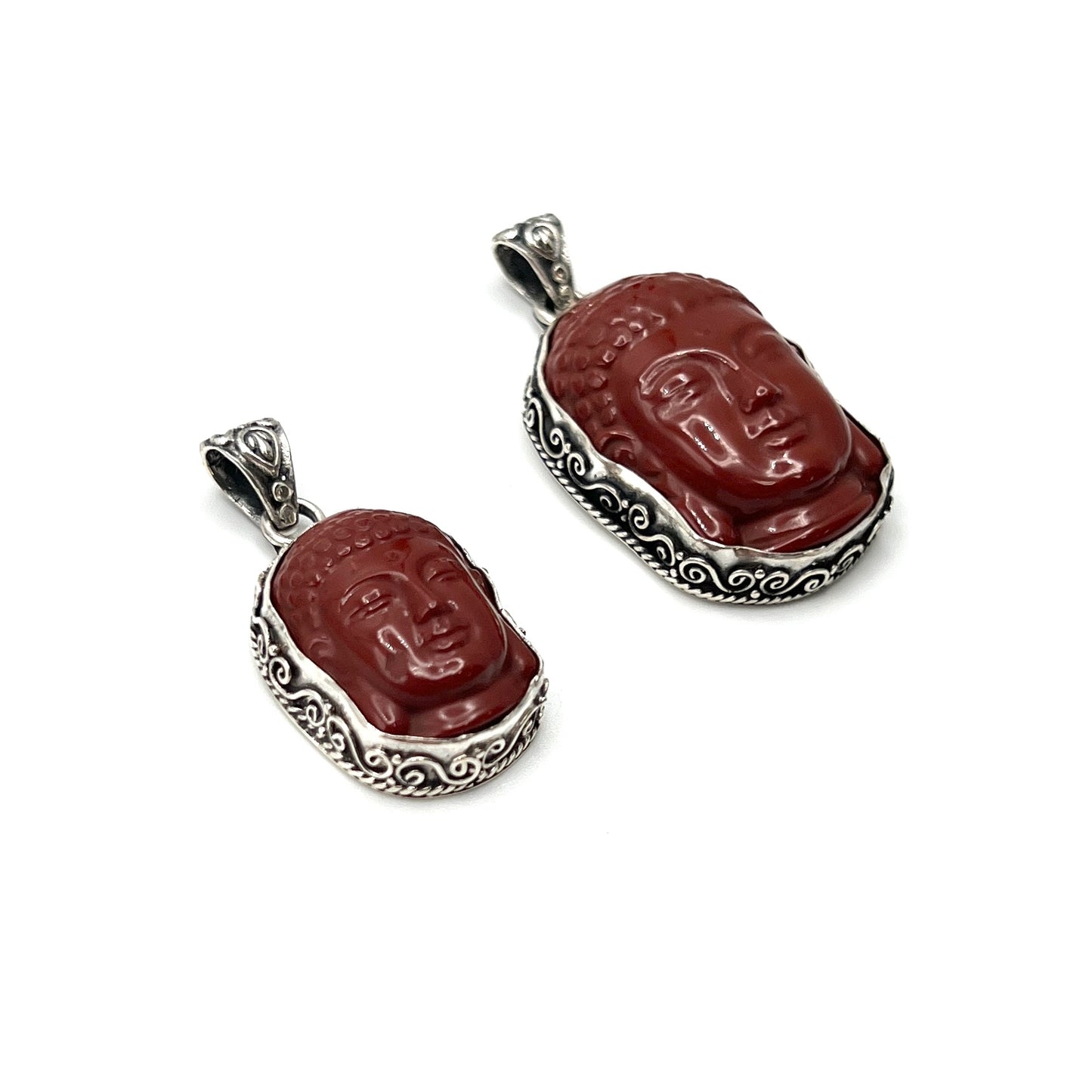 Red Jasper Buddha Head Pendants