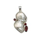 Sterling Silver Pearl & Garnet Pendants