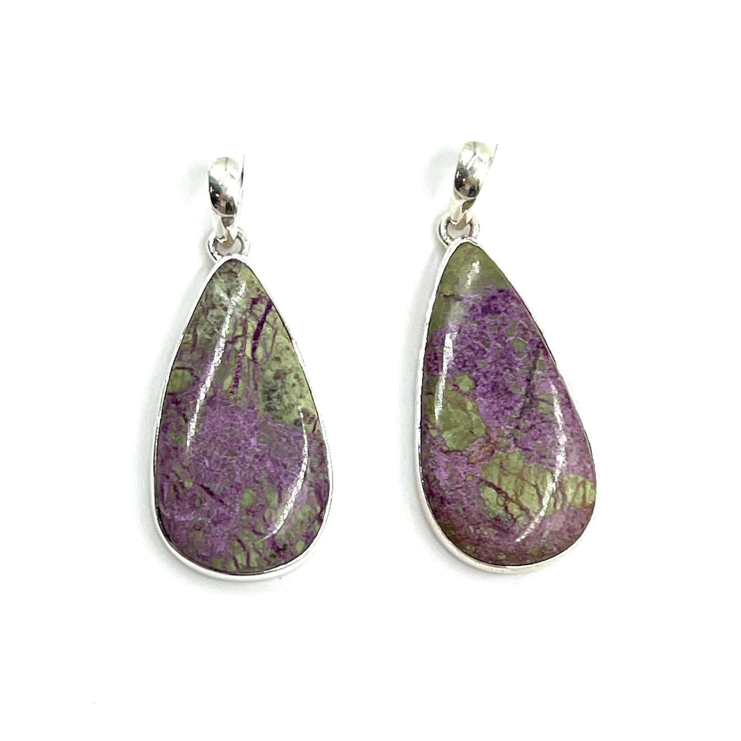 Sterling Silver Stichtite Teardrop Pendants