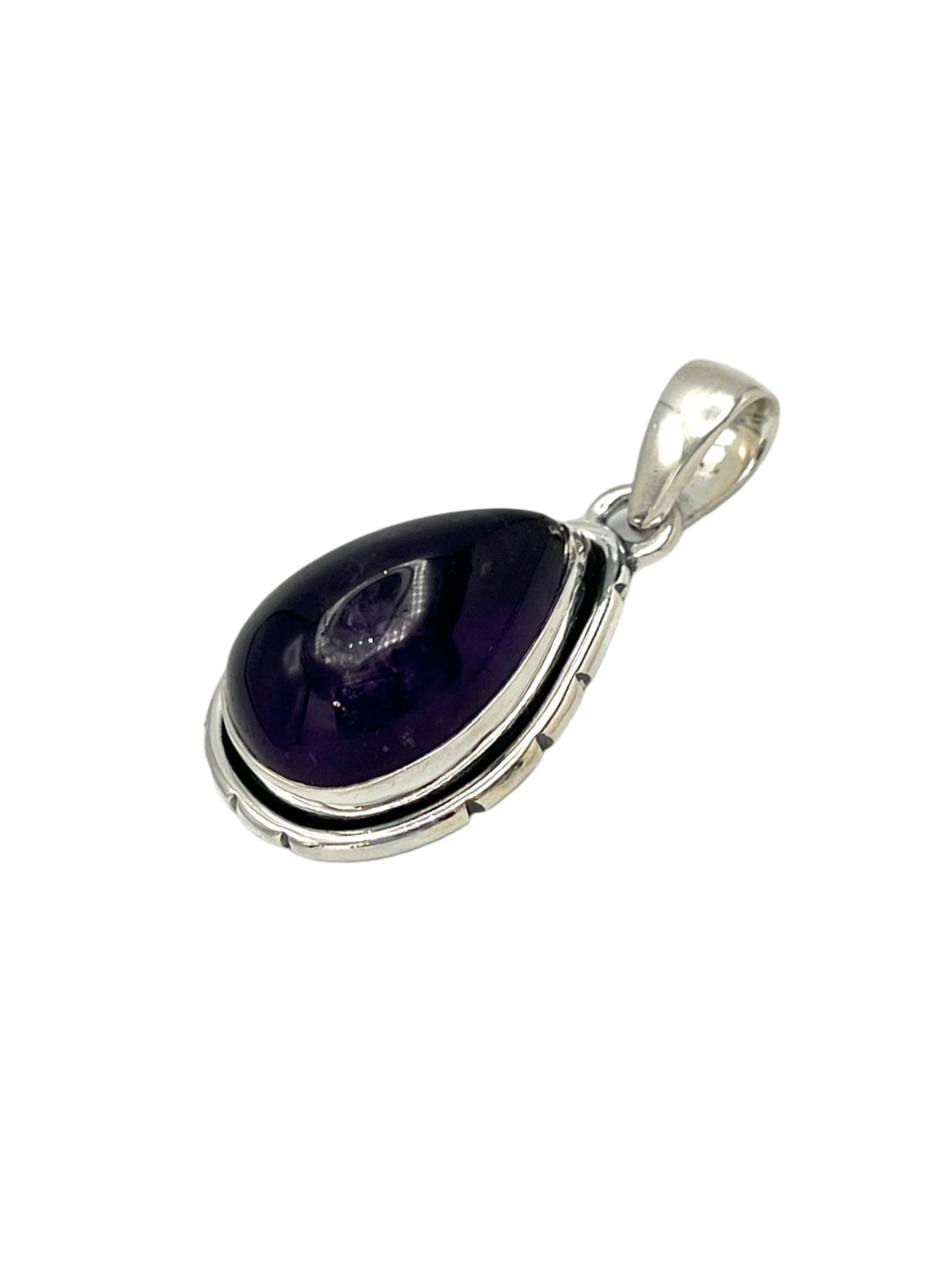 Sterling Silver Teardrop Amethyst Pendants