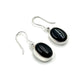 Sterling Silver Oval Onyx Earrings