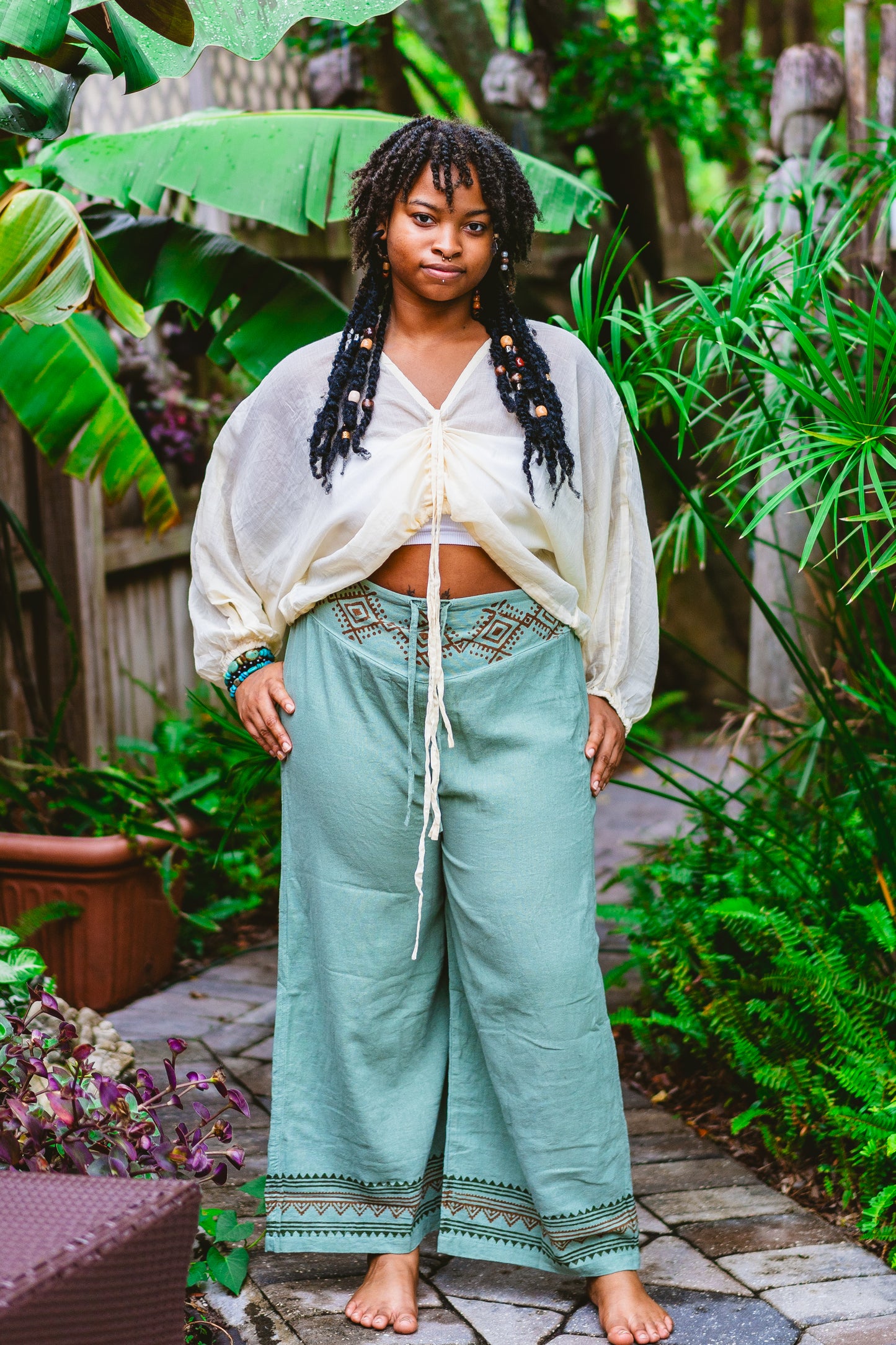 Desert Rose Block Print Pants