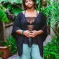 Desert Rose Woven Block Print Poncho