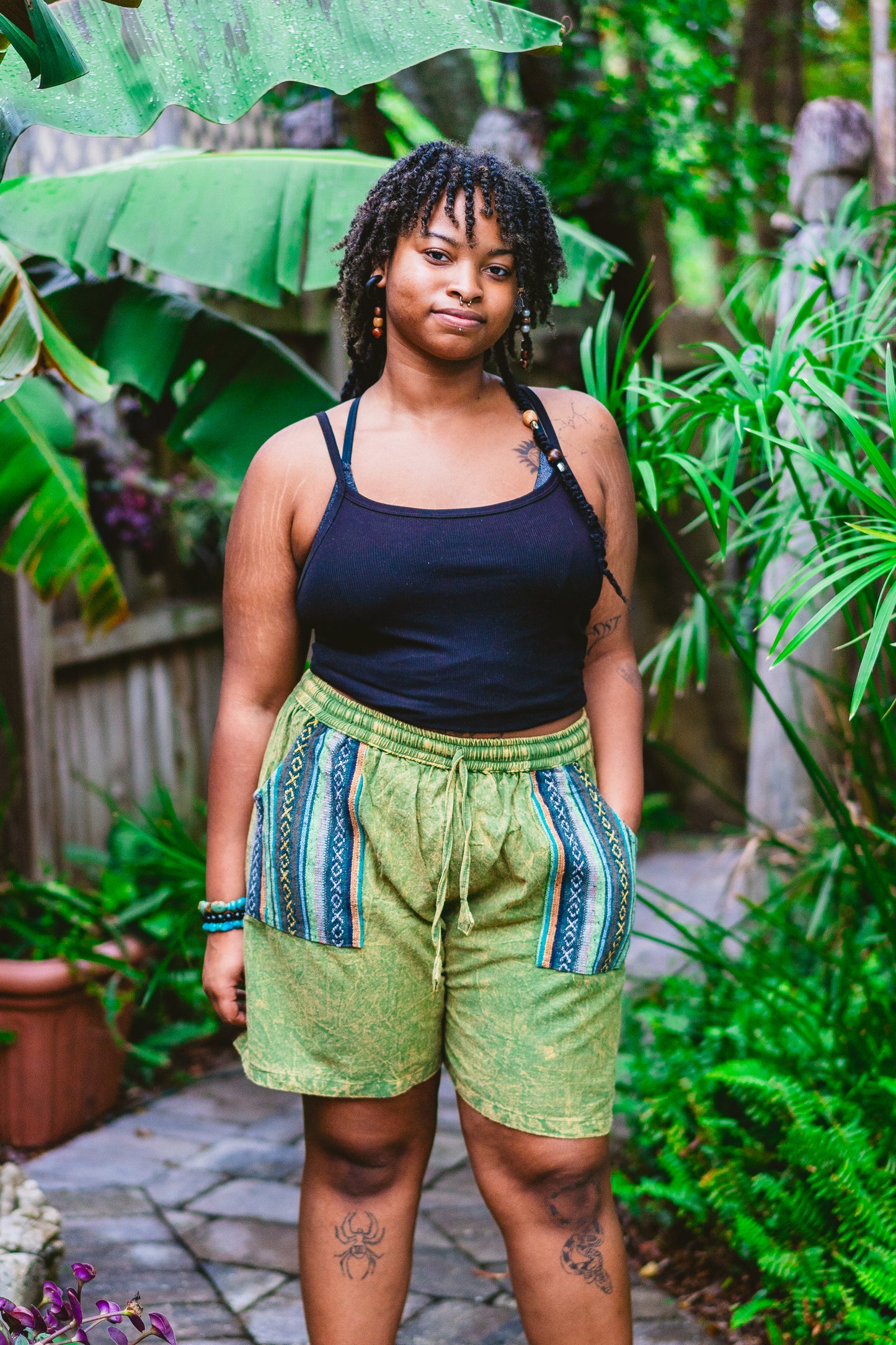 Cotton Drawstring Shorts with Gheri Pockets