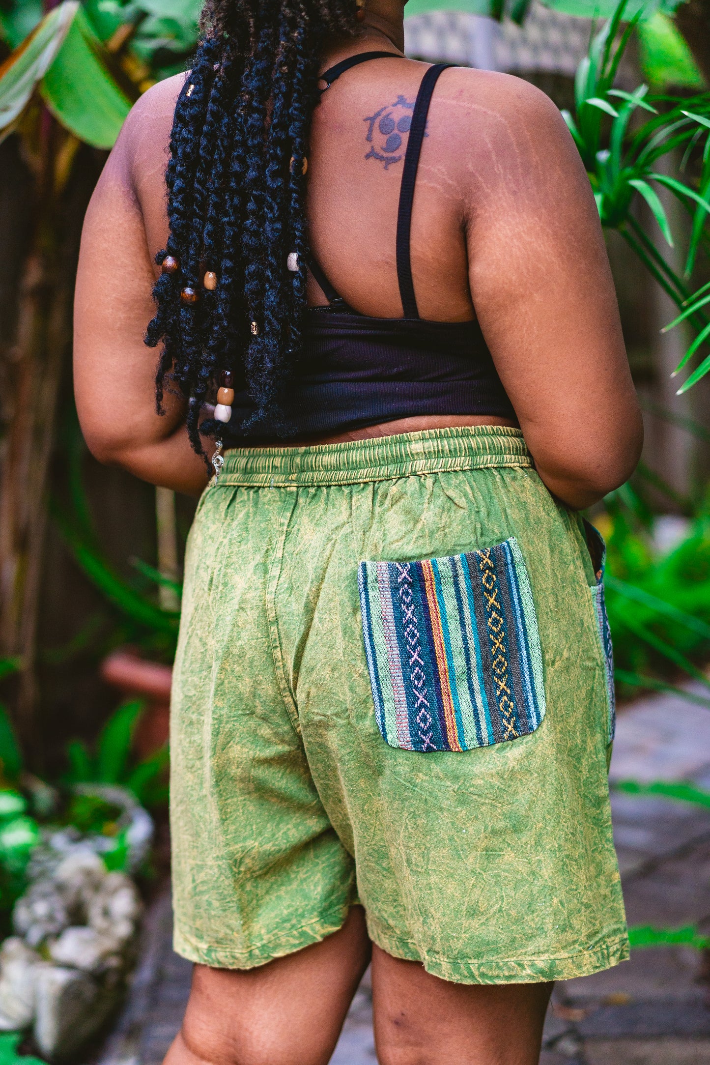 Cotton Drawstring Shorts with Gheri Pockets