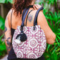 Flower Block Print Tassel Bag