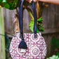 Flower Block Print Tassel Bag