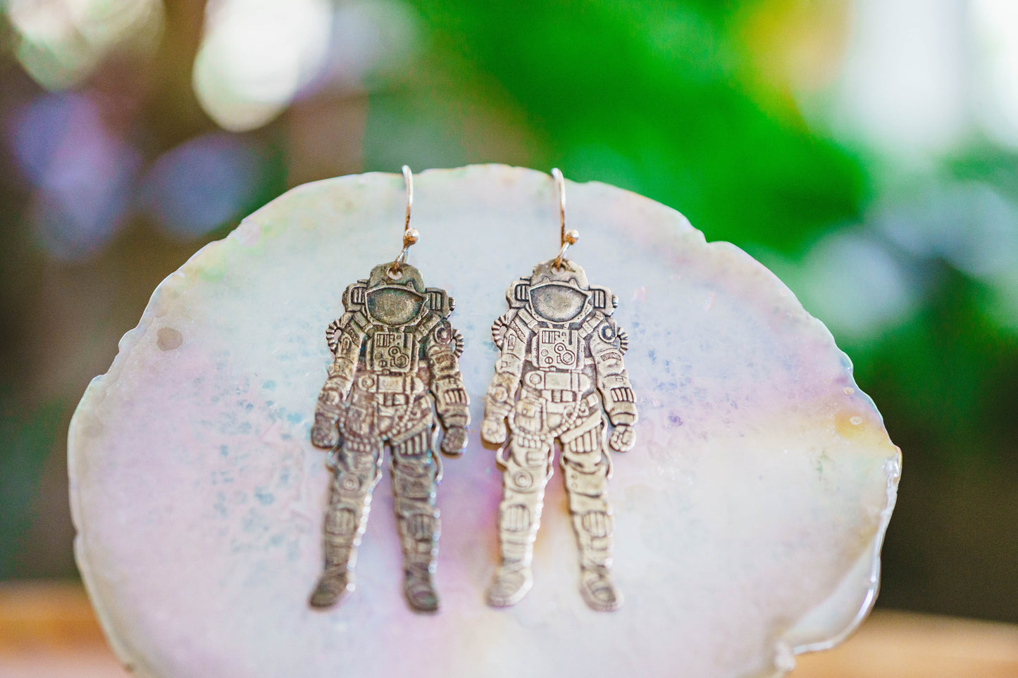 Spaceman Earrings by Carlos Montanaro & Crystal Rivera