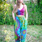 Tie Dyed Rayon Wide-Leg Pants