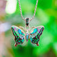 Inlaid Gemstone Butterfly Pendants by David Freeland