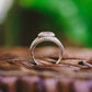 Sterling Silver Square Gemstone Hammered Rings