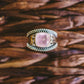 Sterling Silver Square Gemstone Hammered Rings