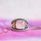 Sterling Silver Square Gemstone Hammered Rings