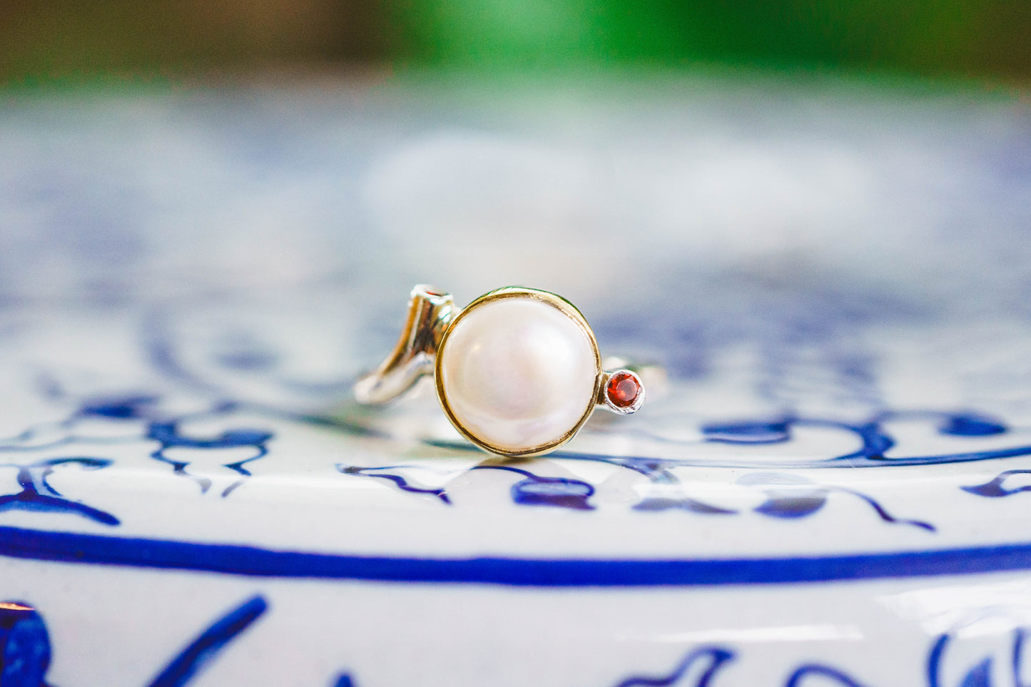 Silver Multi Metal Pearl & Gemstone Rings