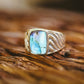 Sterling Silver Gemstone Wave Design Rings