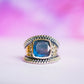 Sterling Silver Square Gemstone Hammered Rings