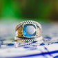Sterling Silver Square Gemstone Hammered Rings