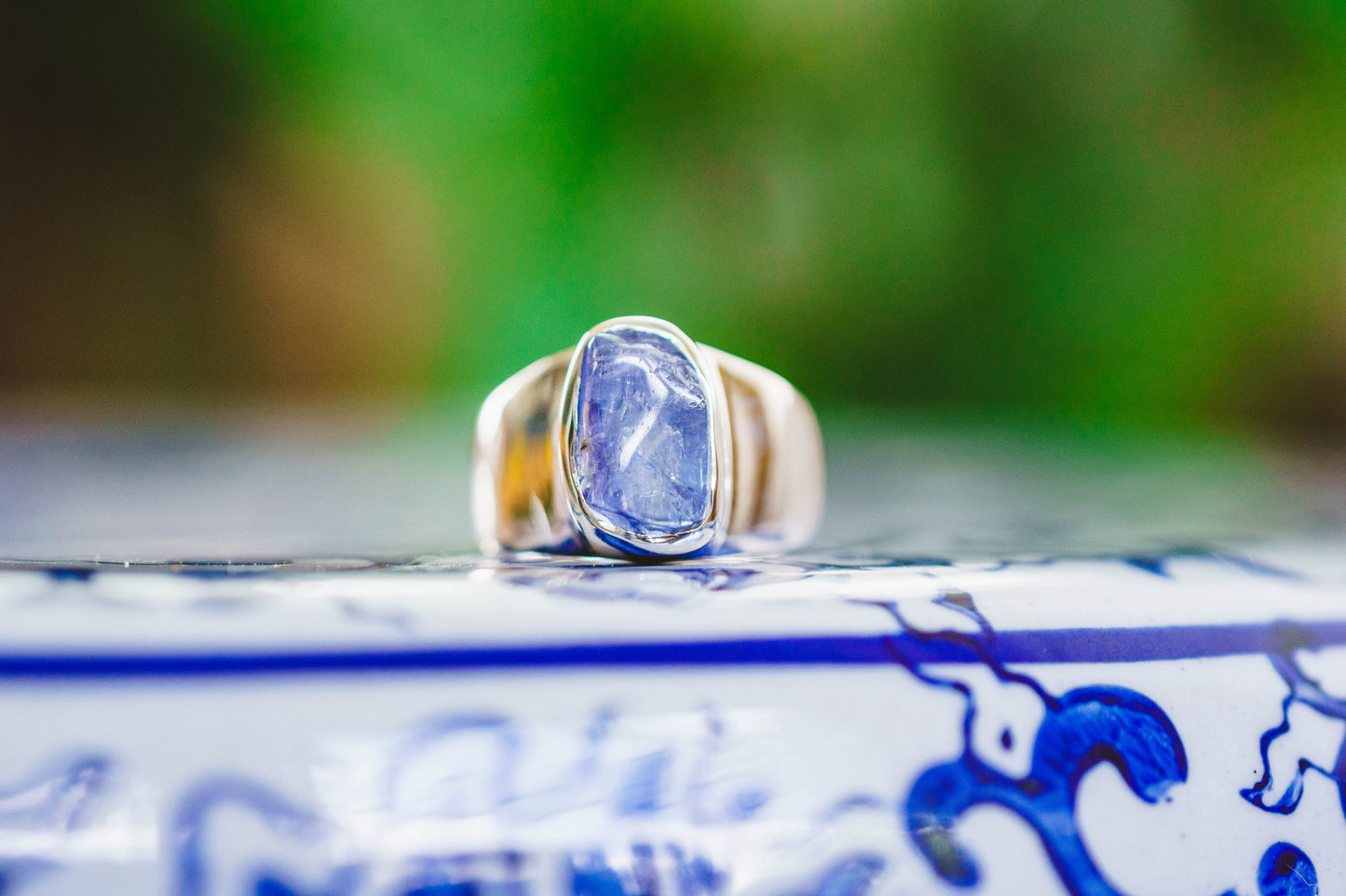 Sterling Silver Raw Tanzanite Rings